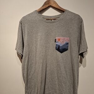 Casual Gray Tee with Artistic Pocket